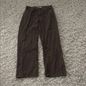 Brown Wide-Leg Pants